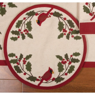 Cardinal Holly Candle Mat CMRE0333 - The Fox Decor